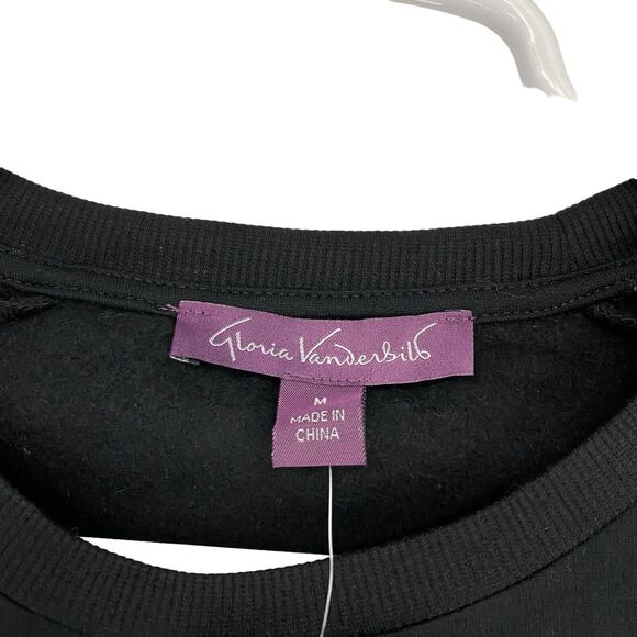 Gloria Vanderbilt Lace Crewneck Sweater Black Midweight Soft - M‎ - Picture 3 of 7